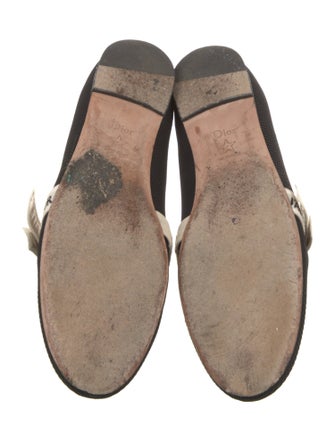 Christian Dior Graphic Print Bow Accents Mary Jane Flats