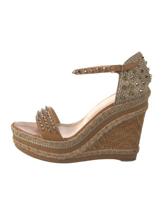 Christian Louboutin Spike Accents Leather Espadrilles