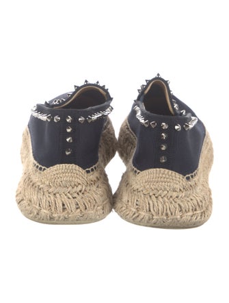 Christian Louboutin Spike Accents Canvas Espadrilles
