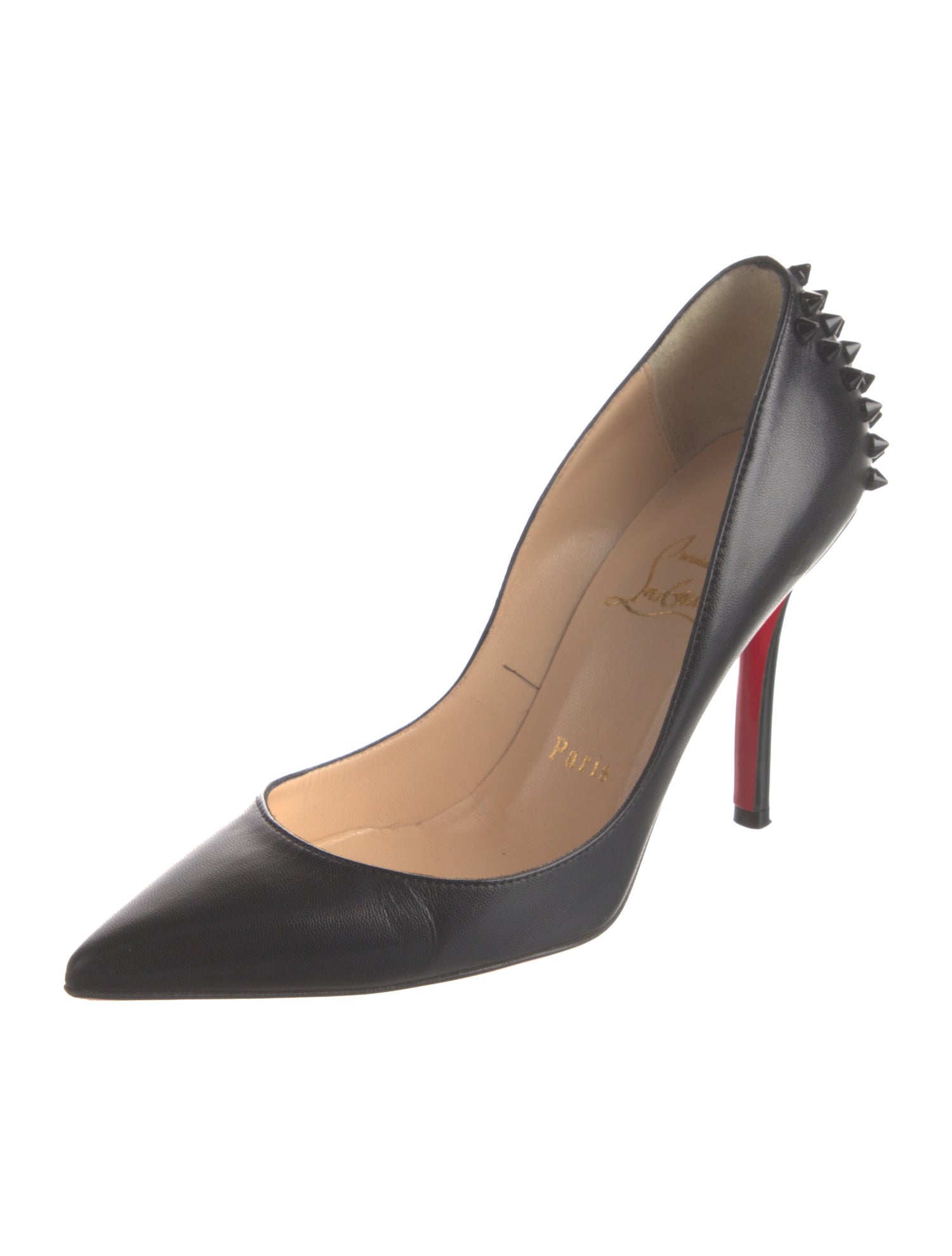 Christian Louboutin Spike Accents Leather Pumps