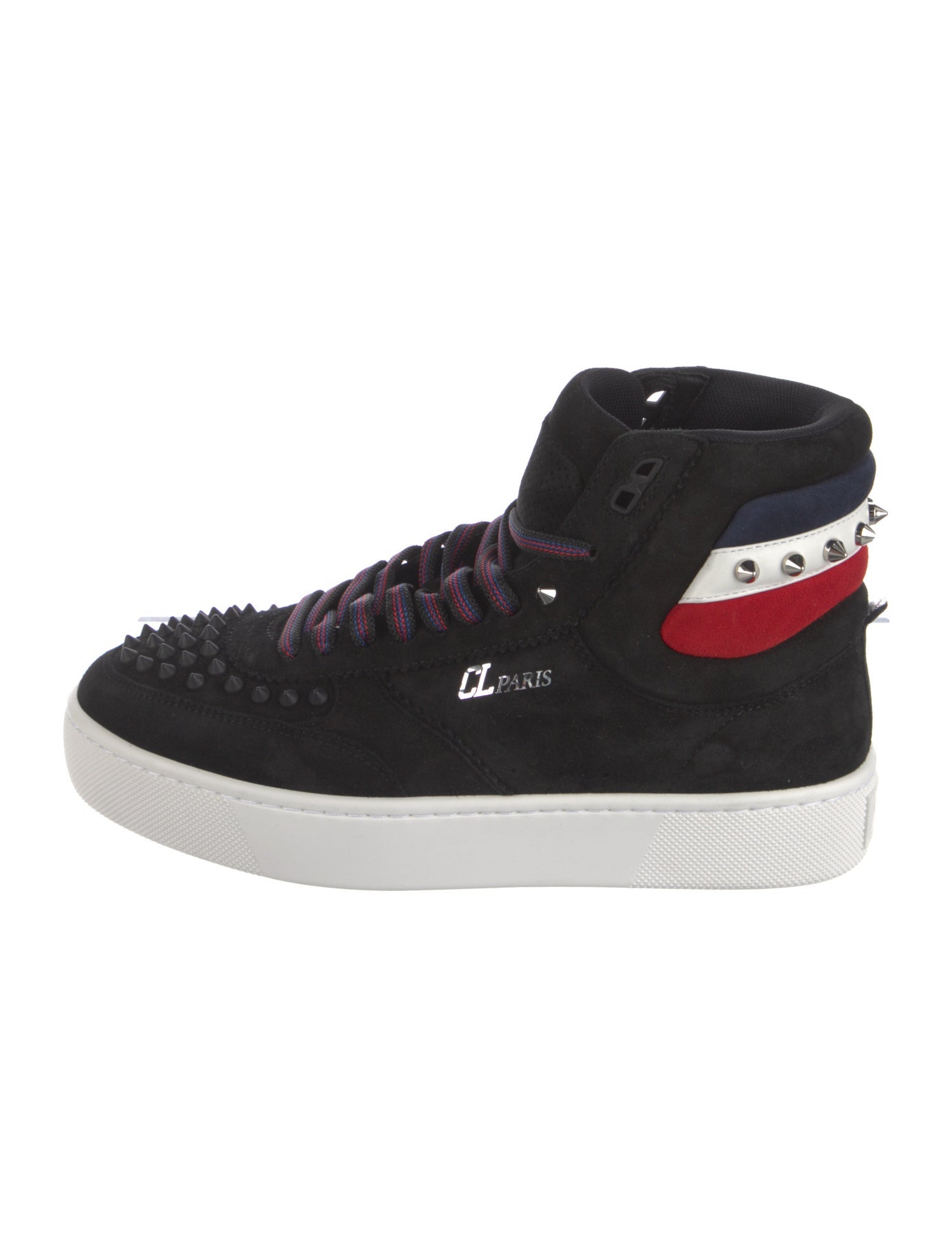 Christian Louboutin Spike Accents Suede Sneakers