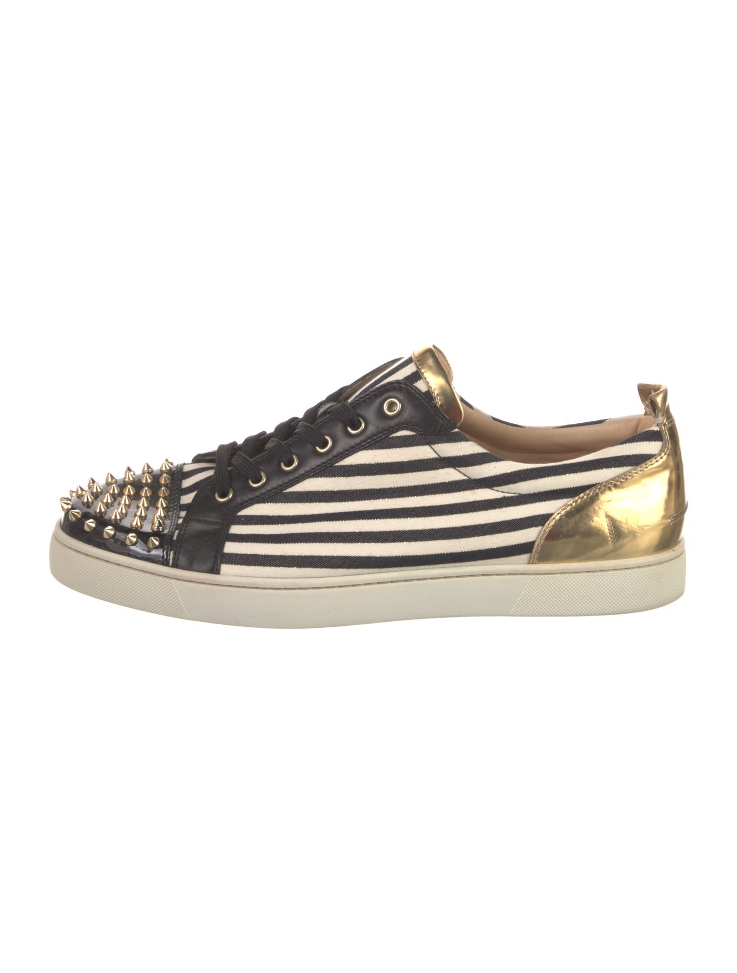 Christian Louboutin Spike Accents Canvas Sneakers