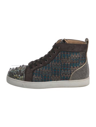 Christian Louboutin Rockstud Accents Printed Sneakers