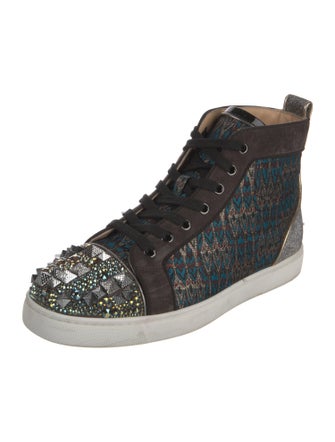 Christian Louboutin Rockstud Accents Printed Sneakers
