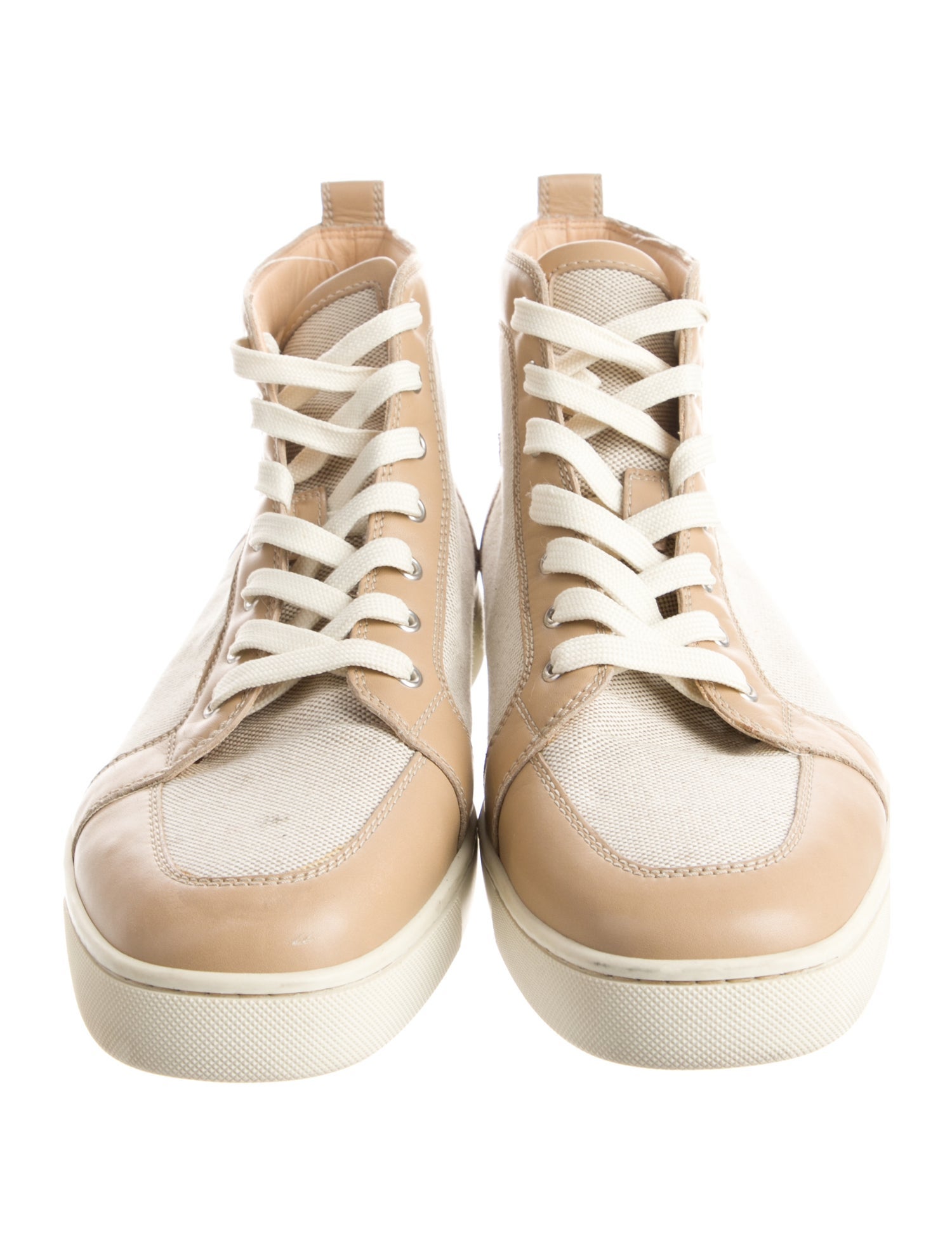 Christian Louboutin Canvas Colorblock Pattern Sneakers