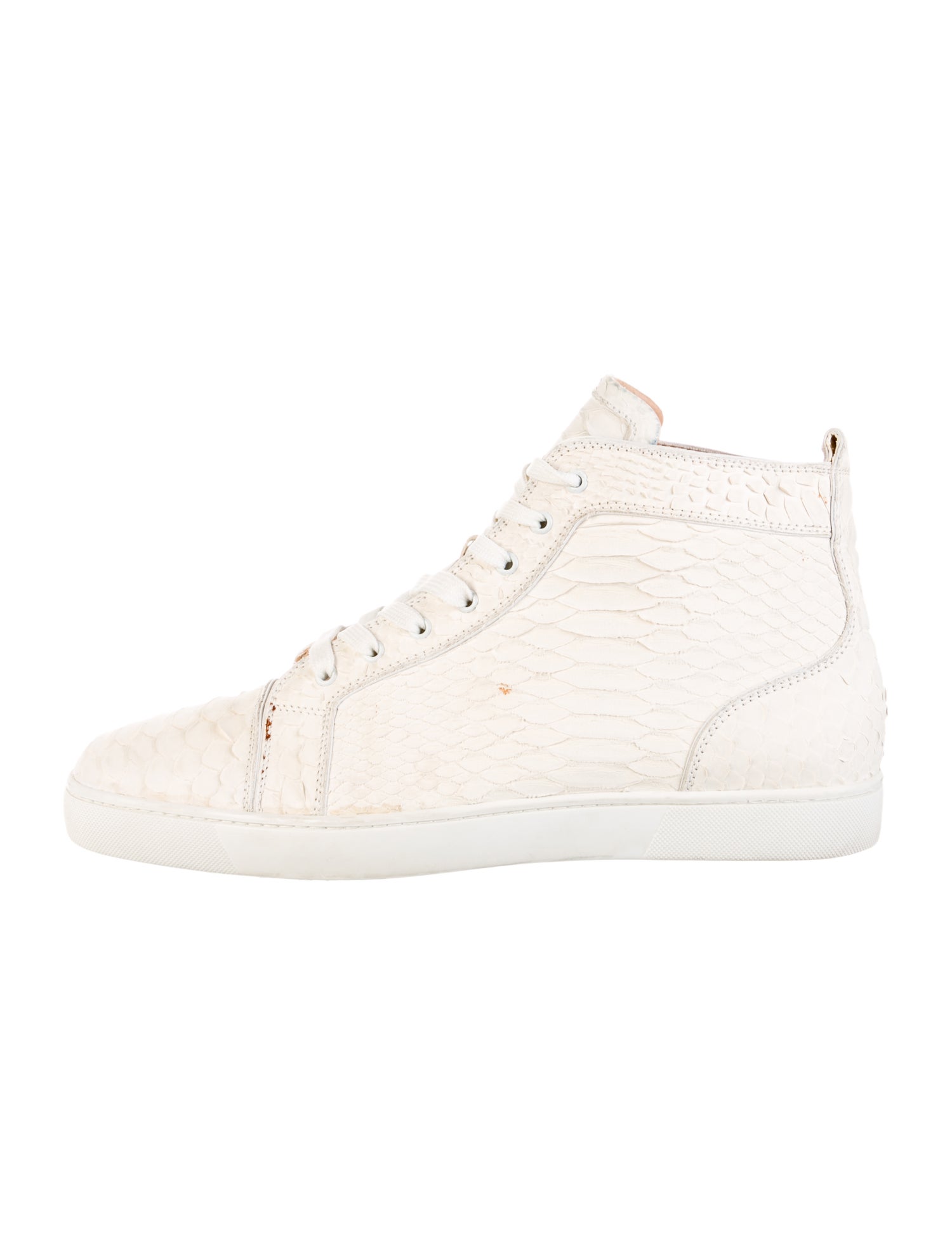 Christian Louboutin Spike Accents Python Sneakers
