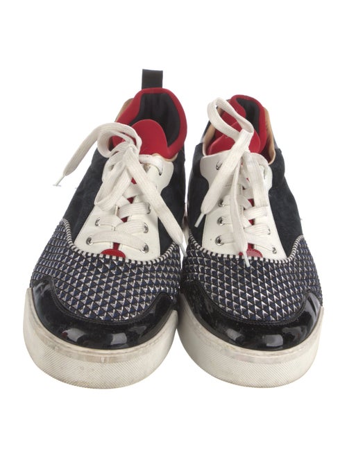 Christian Louboutin Suede Colorblock Pattern Sneakers