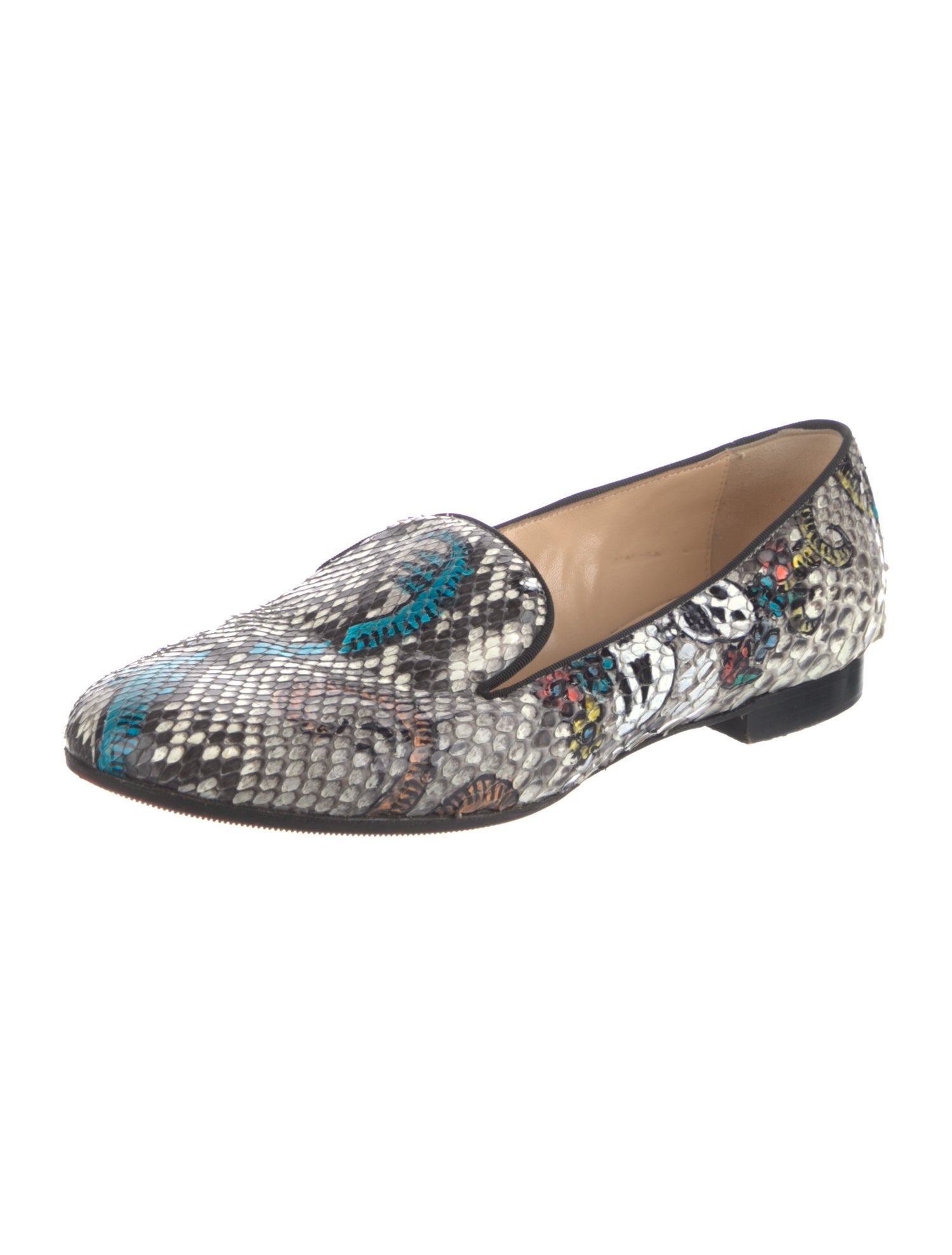 Christian Louboutin Snakeskin Animal Print Loafers