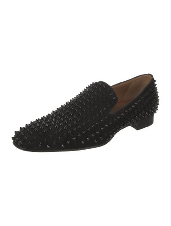 Christian Louboutin Spike Accents Suede Loafers