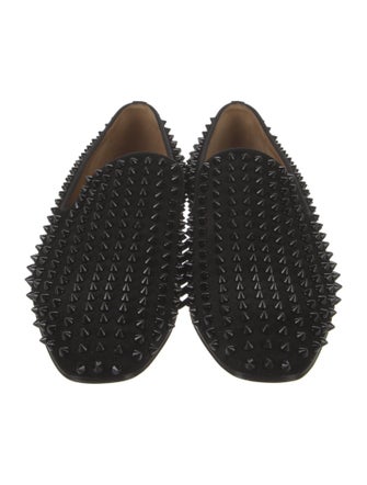 Christian Louboutin Spike Accents Suede Loafers
