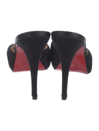 Christian Louboutin Satin Pleated Accents Slides