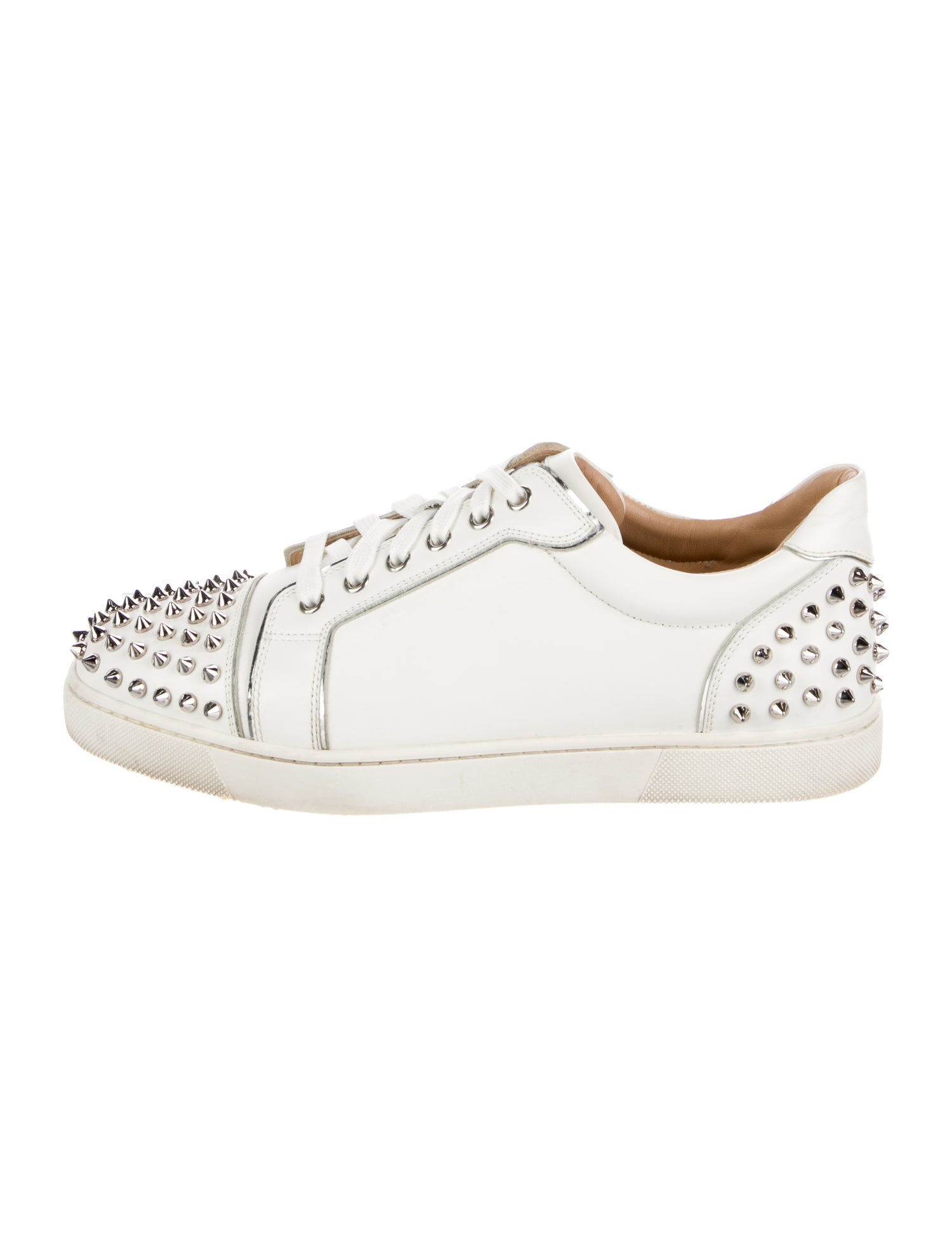 Christian Louboutin Spike Accents Leather Sneakers