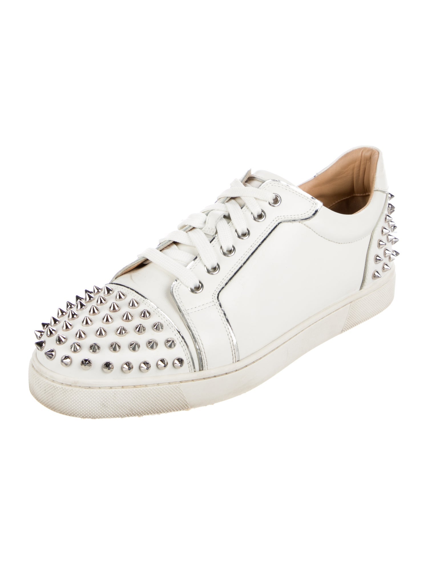 Christian Louboutin Spike Accents Leather Sneakers