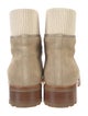 Christian Louboutin Suede Grosgrain Trim Sock Boots