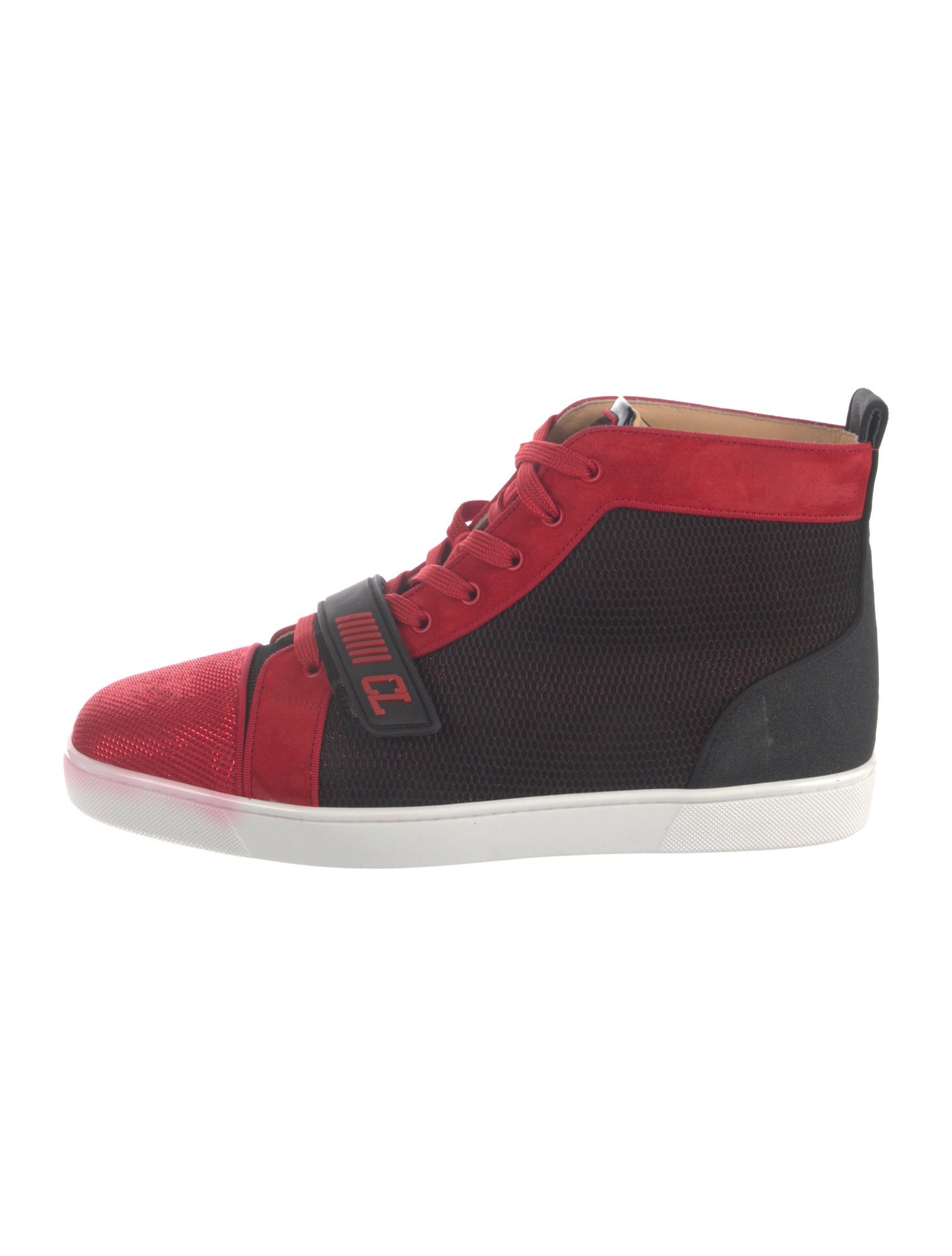 Christian Louboutin Patent Leather Studded Accents Sneakers