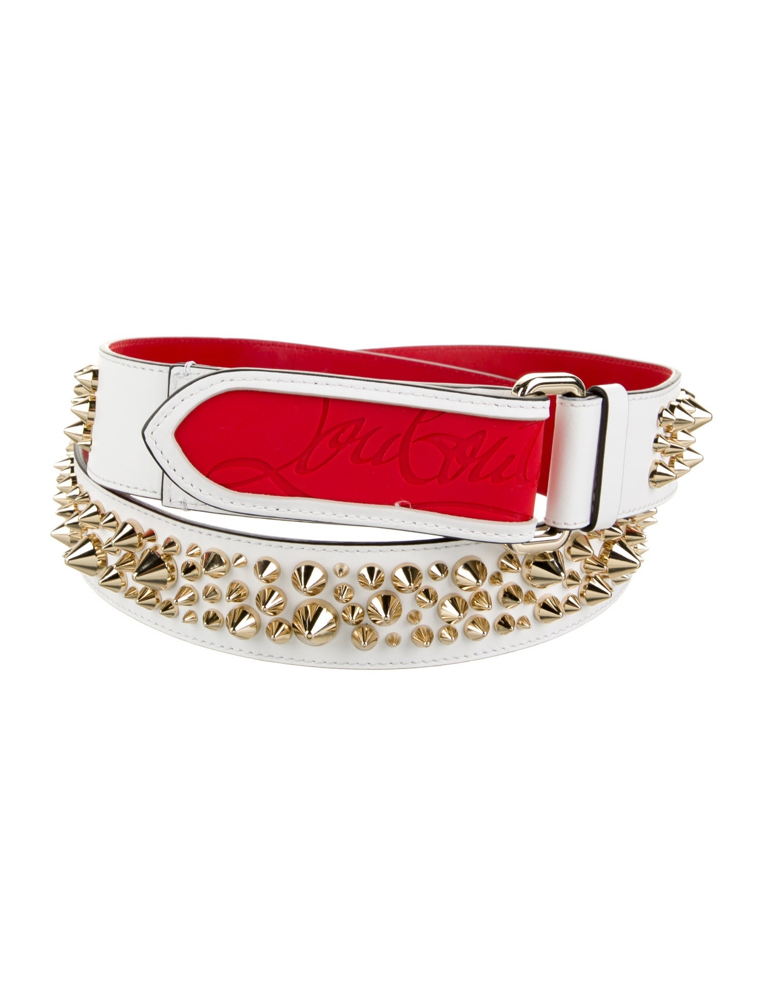 Christian Louboutin Spike Accents Leather Belt