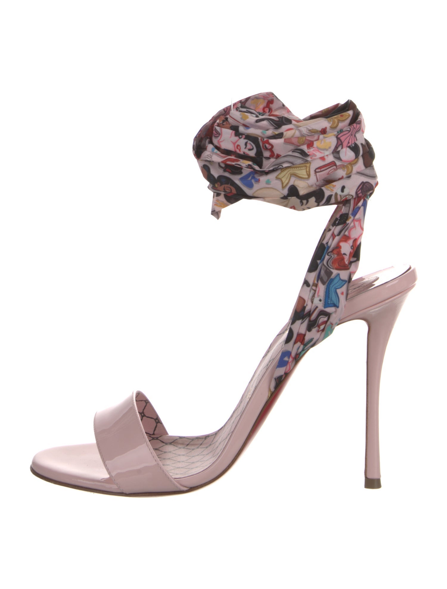 Christian Louboutin Patent Leather Printed Sandals