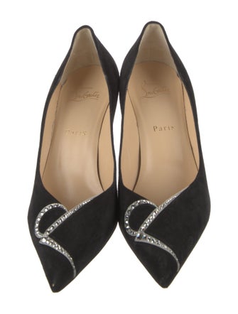 Christian Louboutin Suede Studded Accents Pumps
