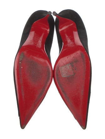 Christian Louboutin Suede Studded Accents Pumps