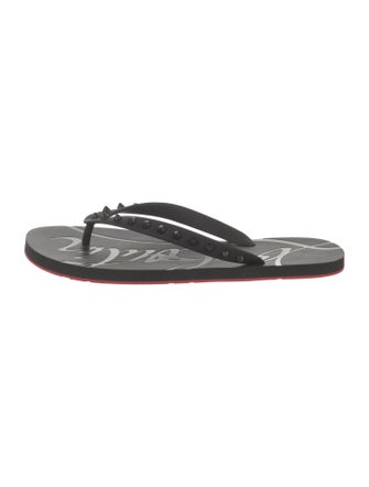 Christian Louboutin Spike Accents Rubber Flip Flops