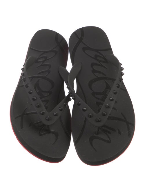 Christian Louboutin Spike Accents Rubber Flip Flops