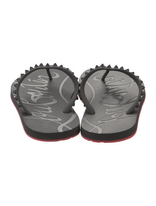 Christian Louboutin Spike Accents Rubber Flip Flops