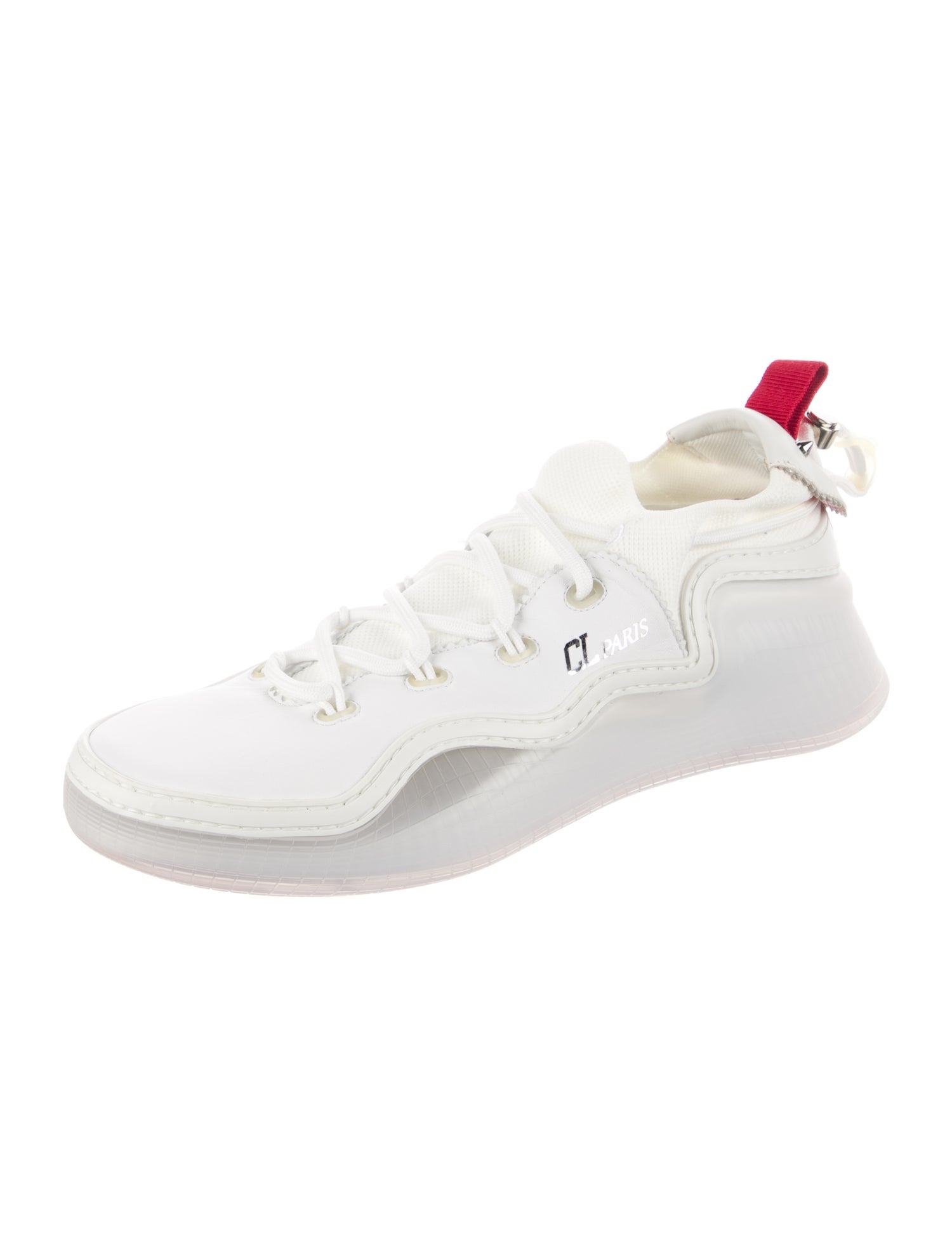 Christian Louboutin Leather Studded Accents Sneakers