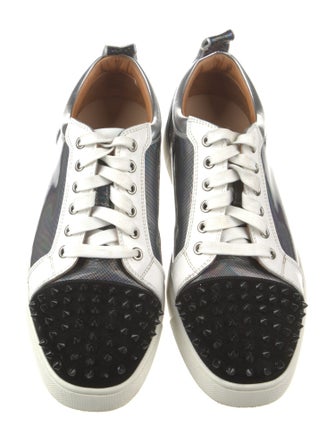 Christian Louboutin Spike Accents Colorblock Pattern Sneakers