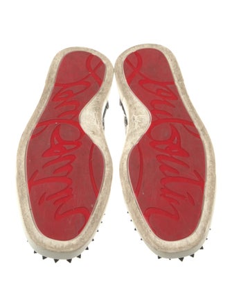 Christian Louboutin Spike Accents Colorblock Pattern Sneakers