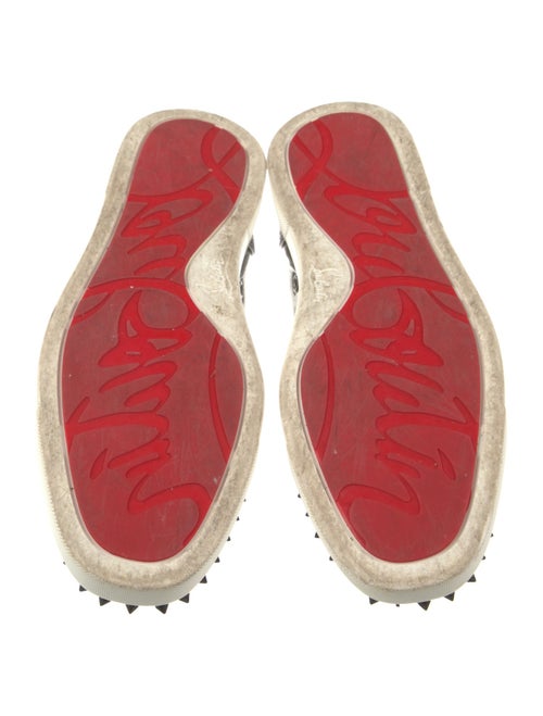 Christian Louboutin Spike Accents Colorblock Pattern Sneakers