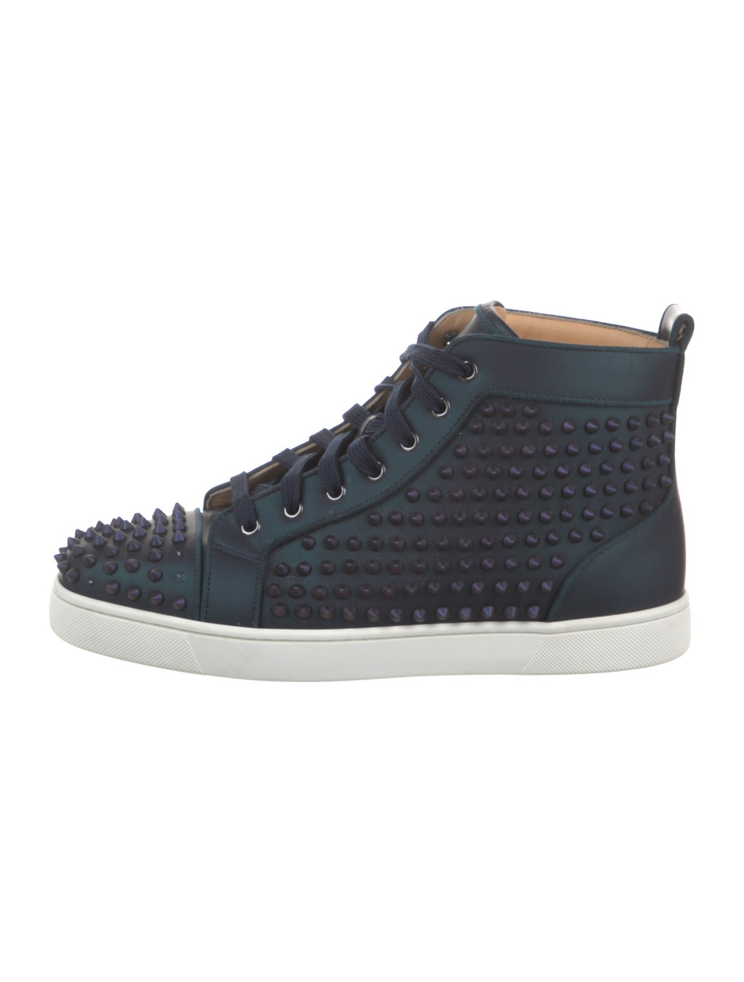 Christian Louboutin Leather Studded Accents Sneakers