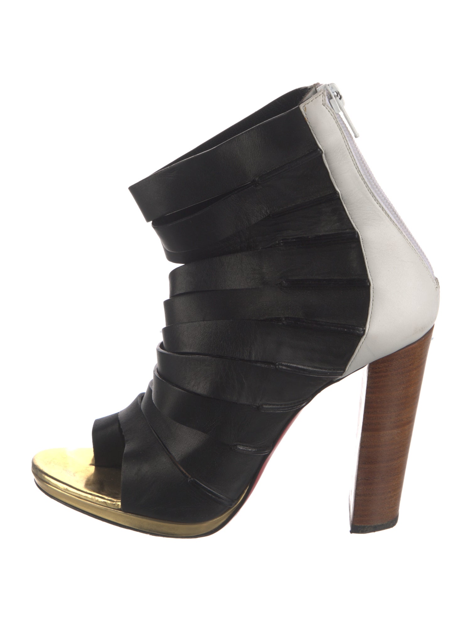 Christian Louboutin Leather Colorblock Pattern Boots