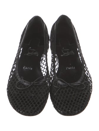 Christian Louboutin Mesh Bow Accents Flats