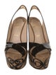 Christian Louboutin Patent Leather Graphic Print Slingback Pumps