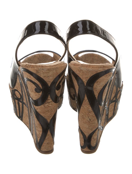 Christian Louboutin Patent Leather Graphic Print Slingback Pumps