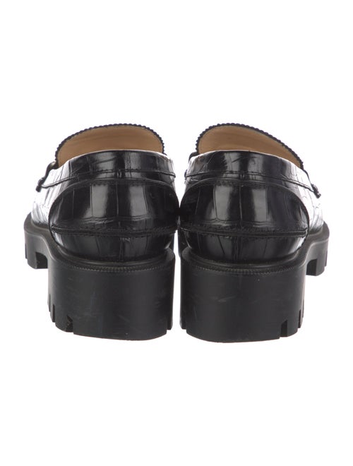 Christian Louboutin Leather Chain-Link Accents Loafers