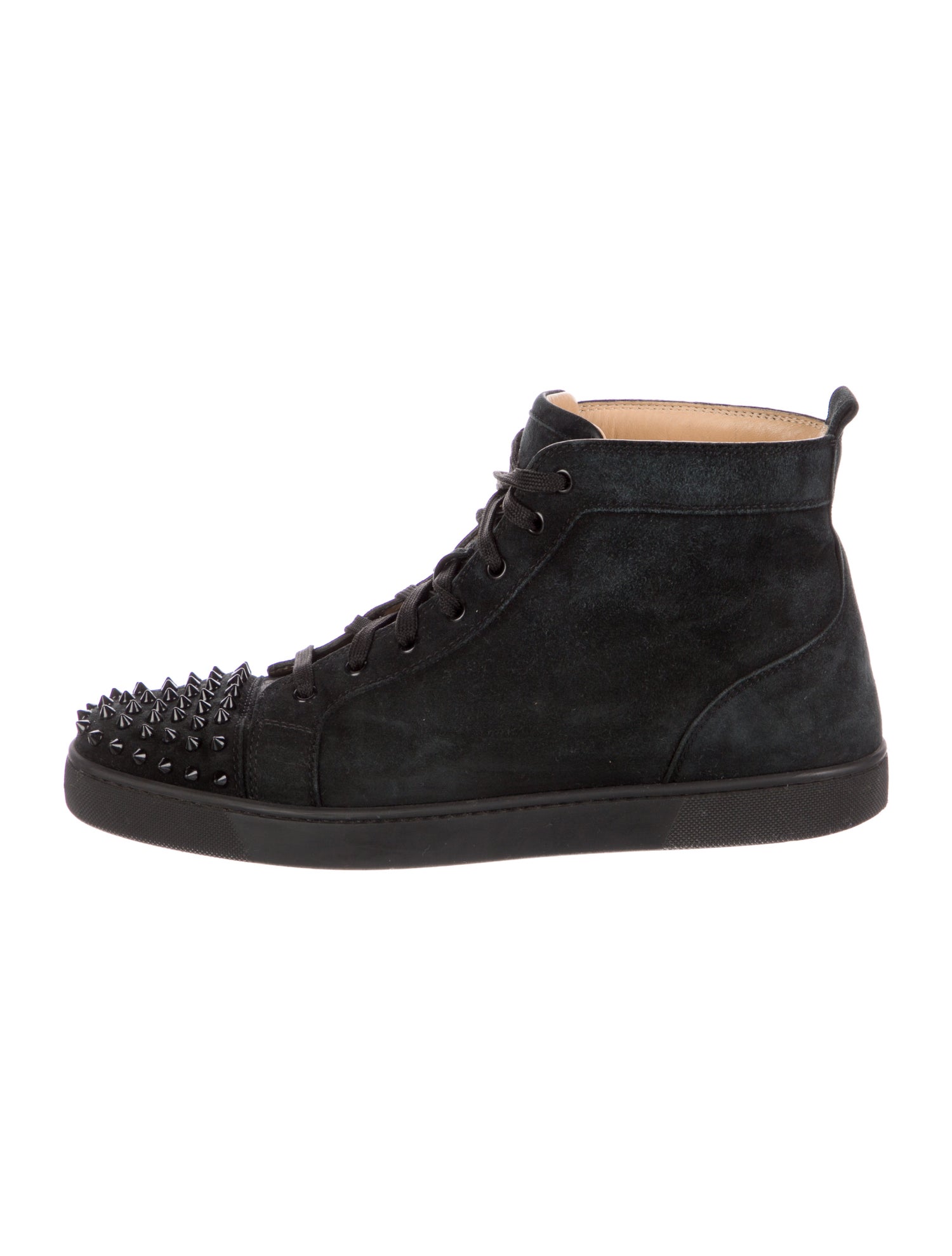 Christian Louboutin Patent Leather Studded Accents Sneakers