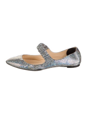 Christian Louboutin Glitter Mary Jane Flats