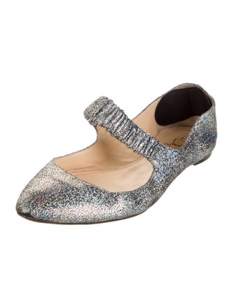 Christian Louboutin Glitter Mary Jane Flats