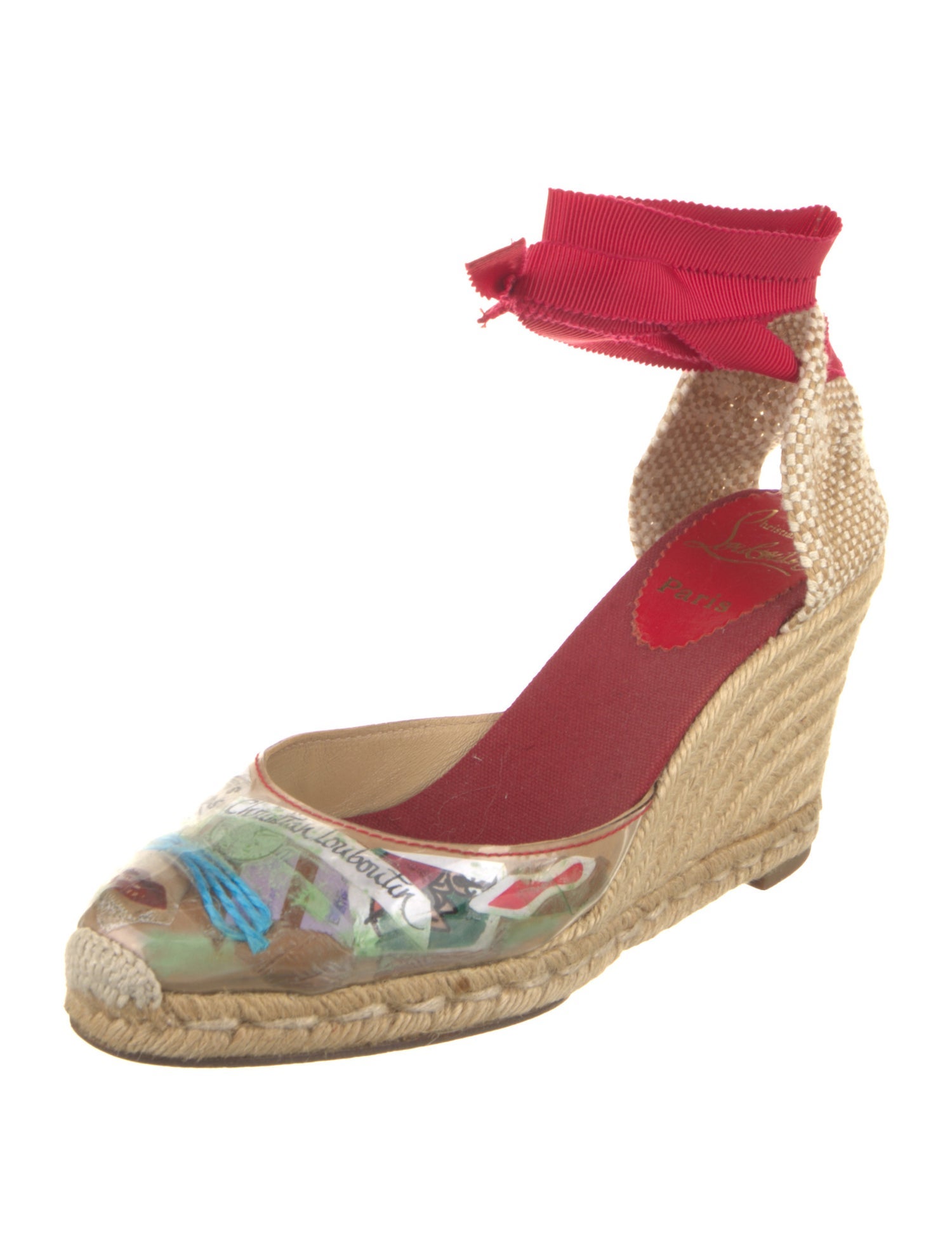 Christian Louboutin PVC Colorblock Pattern D'Orsay Pumps