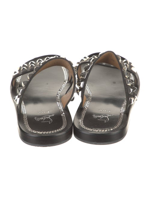Christian Louboutin Leather Chain-Link Accents Slides