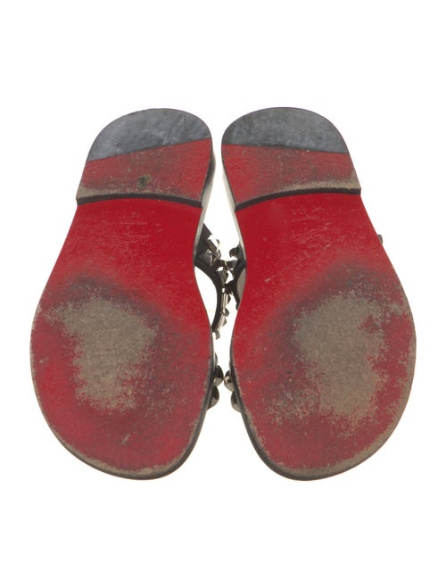 Christian Louboutin Leather Chain-Link Accents Slides