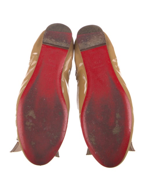 Christian Louboutin Patent Leather Bow Accents Ballet Flats