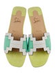 Christian Louboutin Suede Colorblock Pattern Slides
