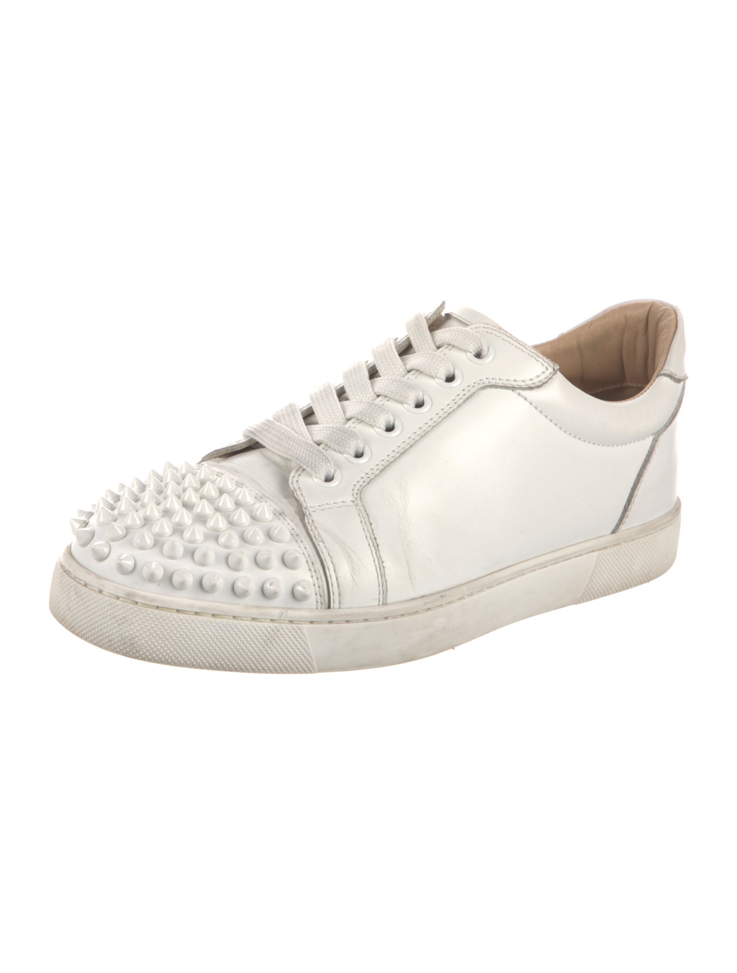 Christian Louboutin Spike Accents Leather Sneakers