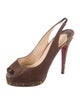 Christian Louboutin Canvas Slingback Sandals