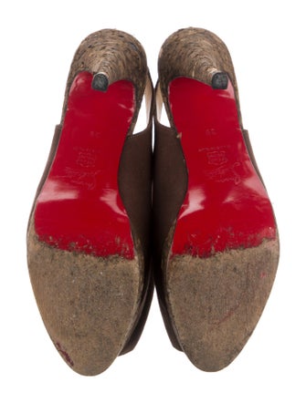 Christian Louboutin Canvas Slingback Sandals