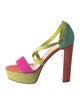 Christian Louboutin Suede Colorblock Pattern Sandals