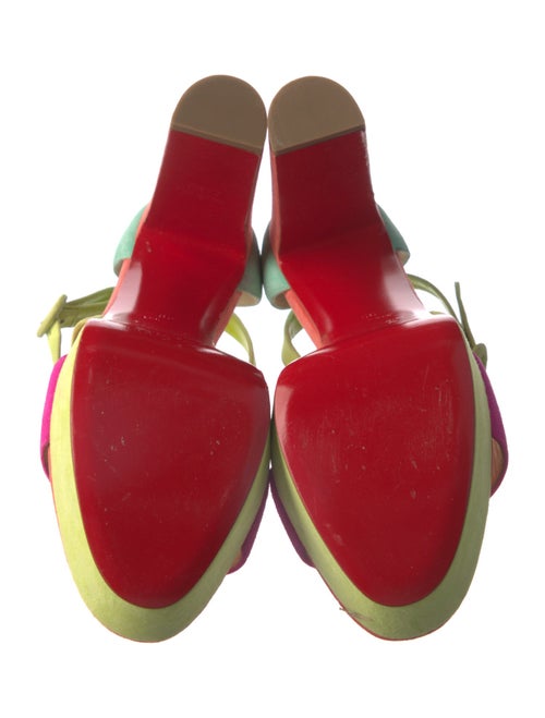 Christian Louboutin Suede Colorblock Pattern Sandals