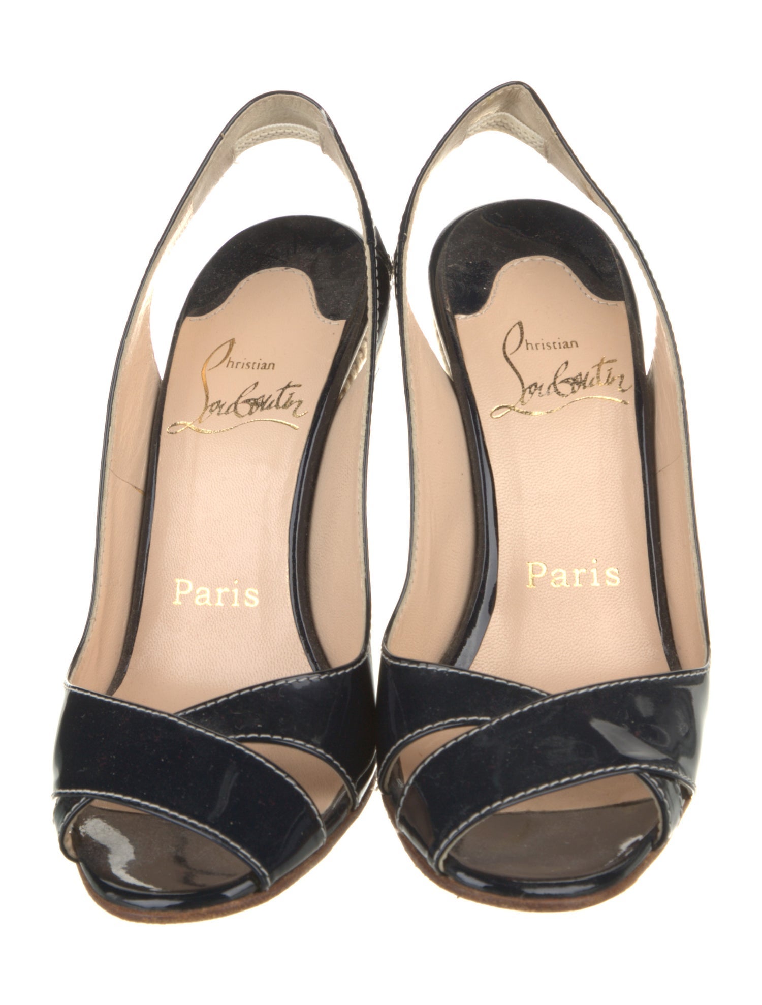 Christian Louboutin Patent Leather Slingback Pumps